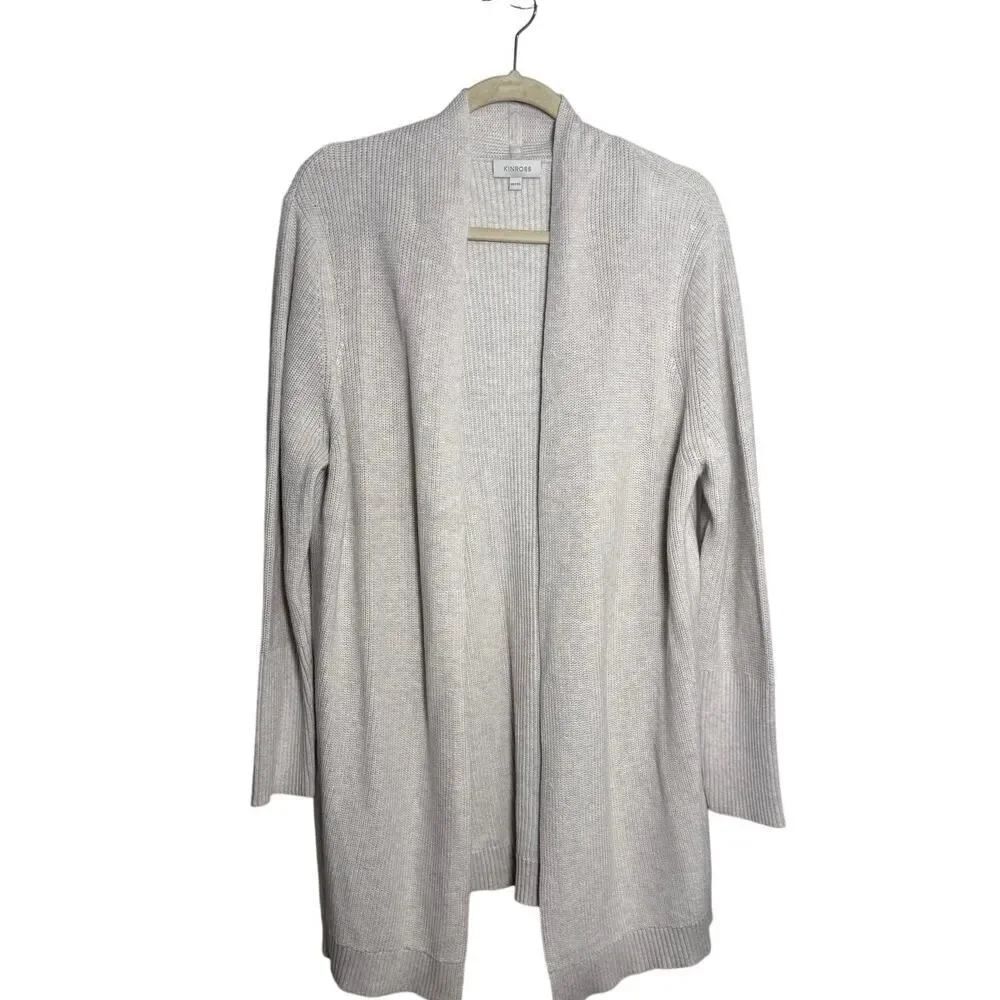 Kinross Cotton Ribbed Open Front Cardigan Sweater Women’s Size XL